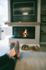 homely appartment with mahabis and a fireplace