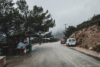 foggy street at monolithos