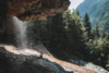 behind the waterfall in königssee