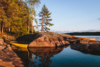 canoes on a lake