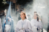 easter procession in andalusia girl white